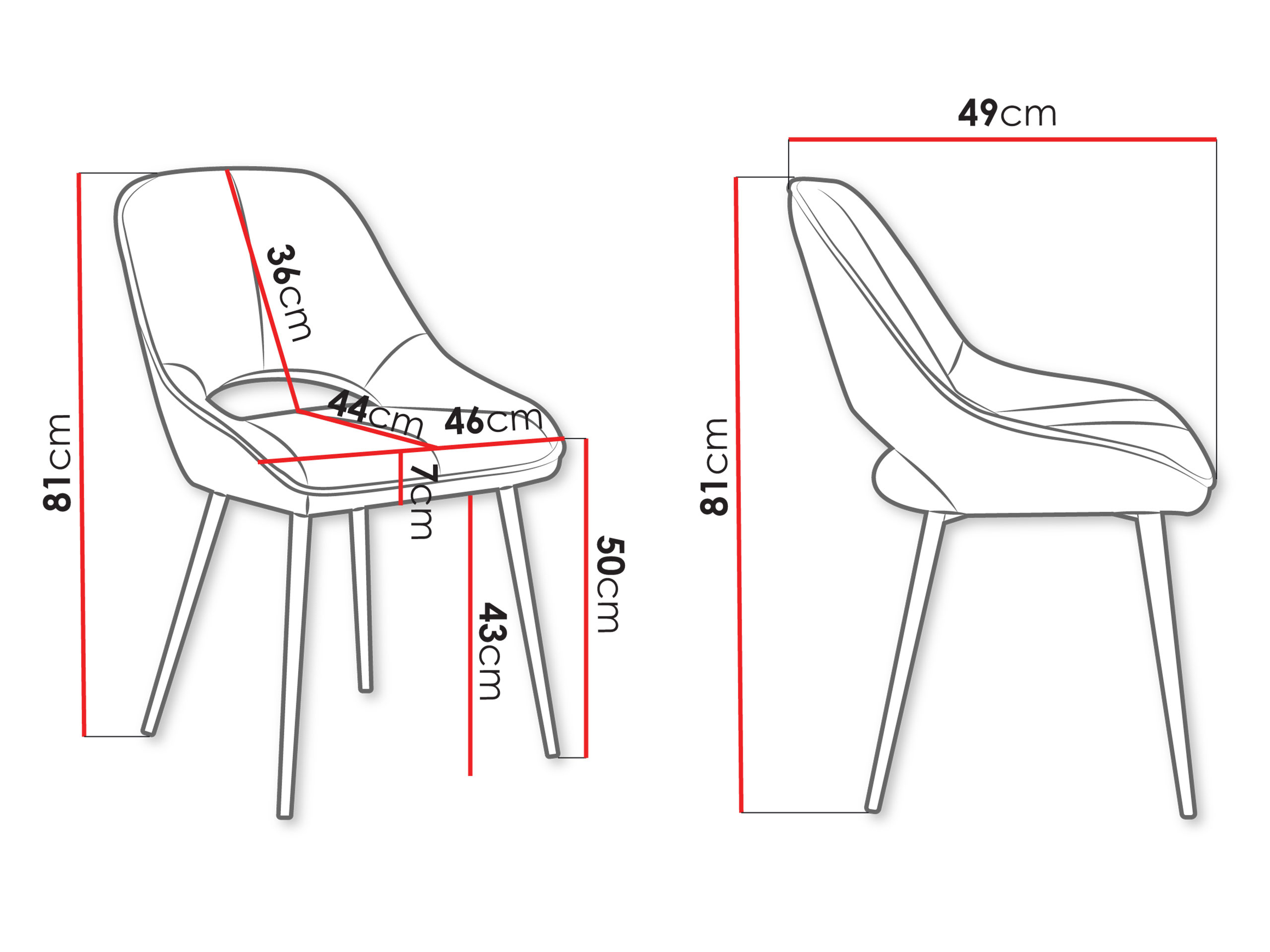 Set blagovaonskih stolica (2 kom.) Archie DC-1143 (crna)
