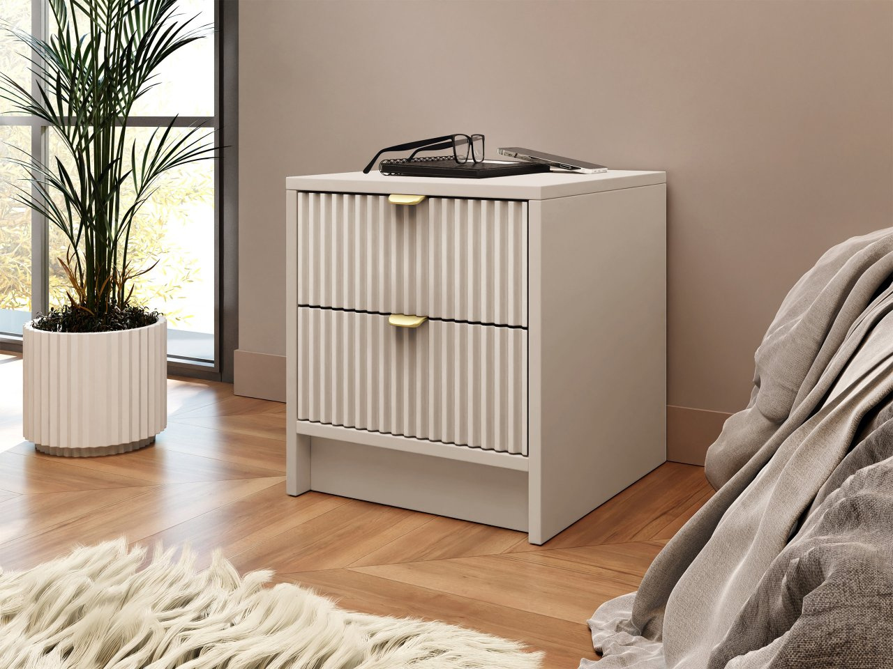 Noćni stolić Rozoma 2SZ (pješčano bež)