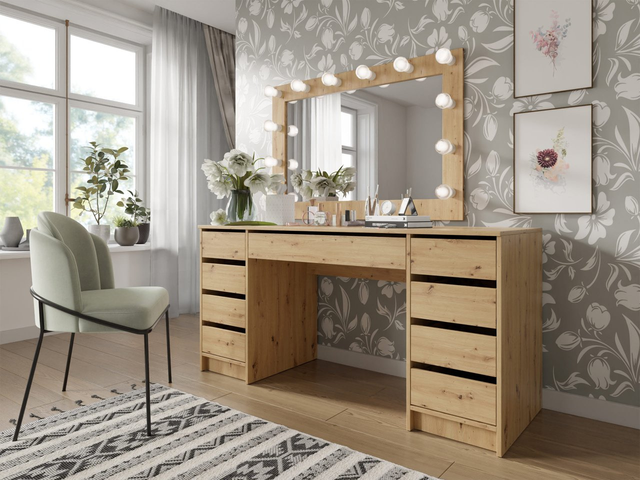 Toaletni stolić Heranor (hrast artisan)