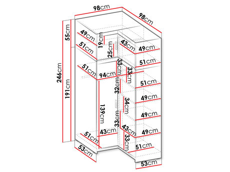 Ormar za garderobu Milica (bijela)